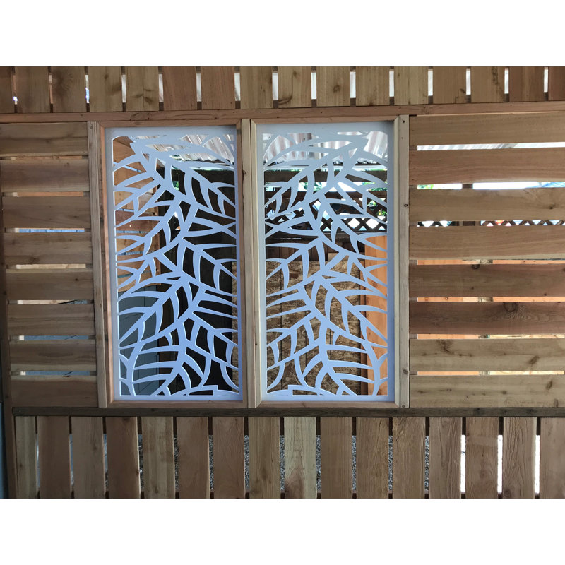 VIMA 4 ft. H x 2 ft. W Leaf Veins Engraved Vinyl Fence Panel & Reviews Wayfair